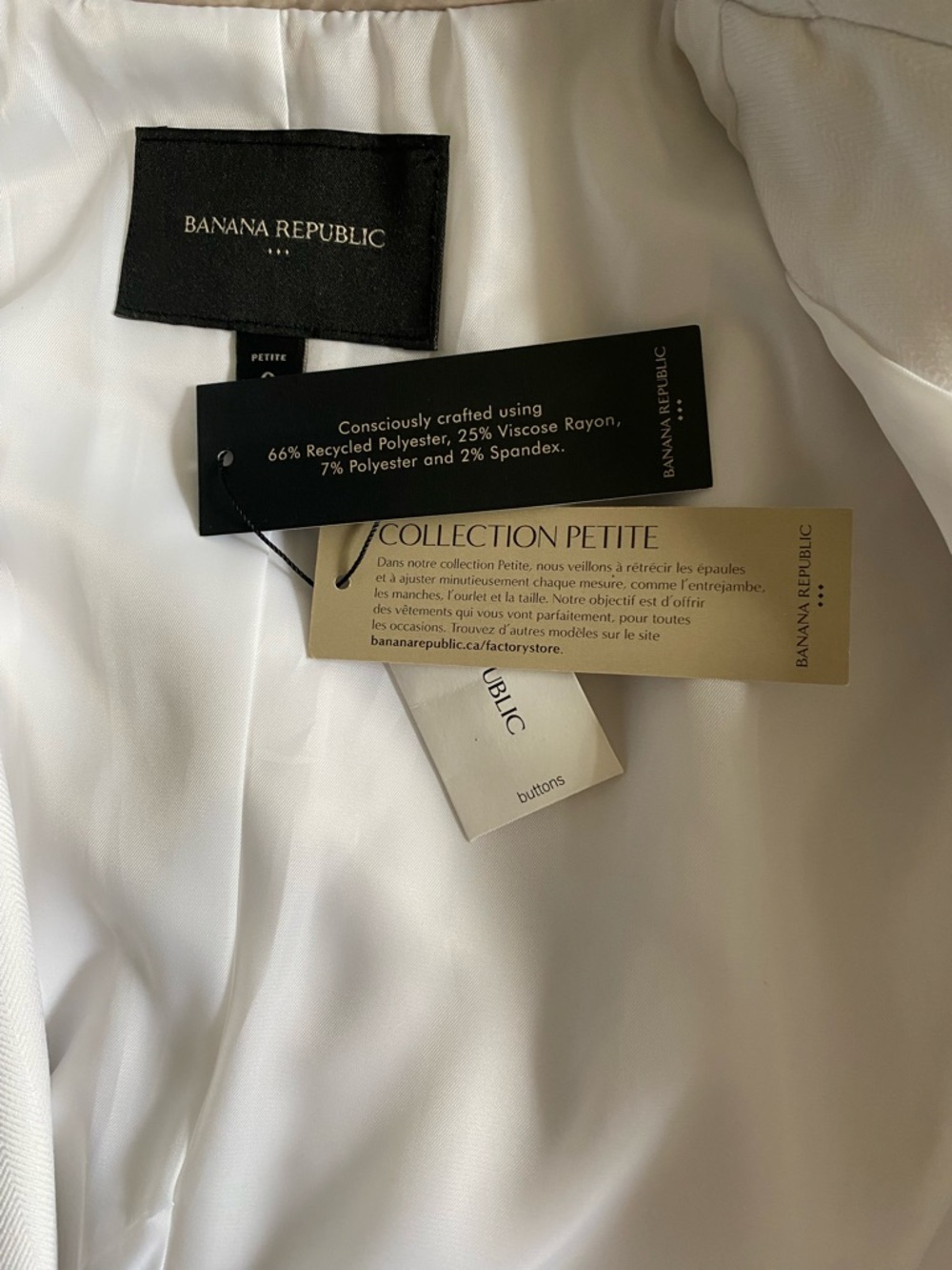 Banana Republic White Single-Button Notch Lapel Blazer - Picture 4 of 6